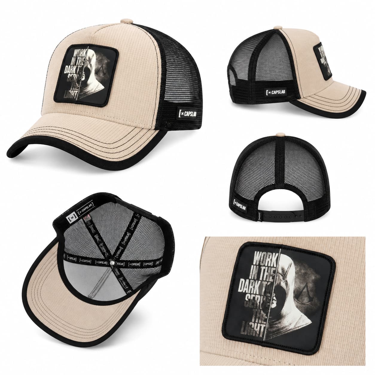 Gorras Trucker - Capslab Assassin's Creed Beige/Negro ALT2B