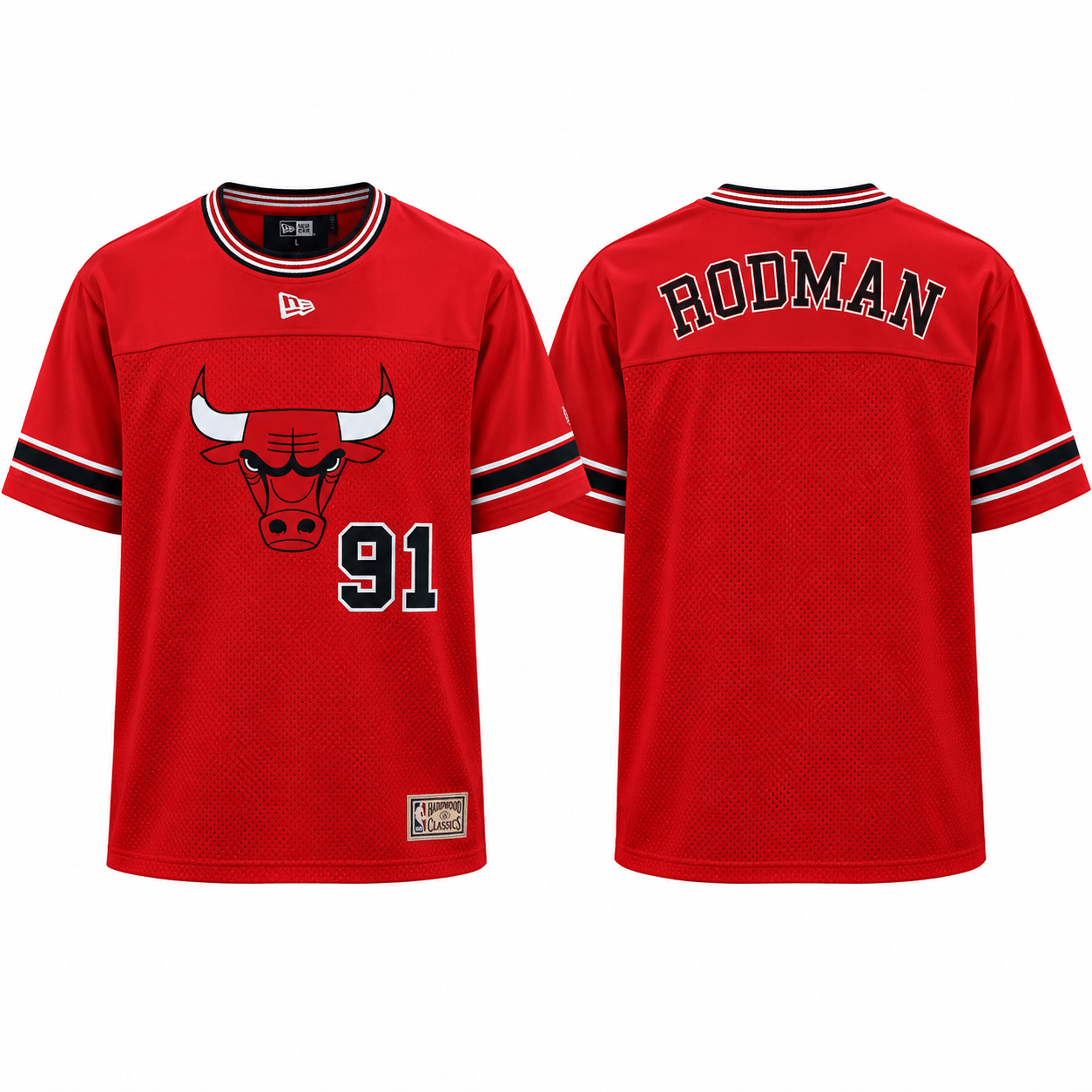 Camiseta de la NBA - Camiseta mesh Chicago Bulls Roja Rodman Hardwood