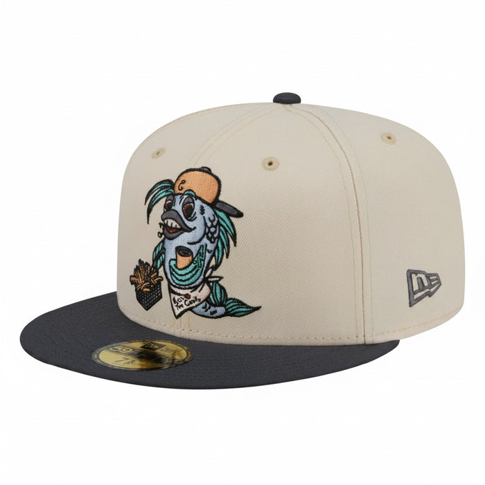 Gorra 59FIFTY Lake County Captains Beige/Gris - Mundo Gorras - MiLB