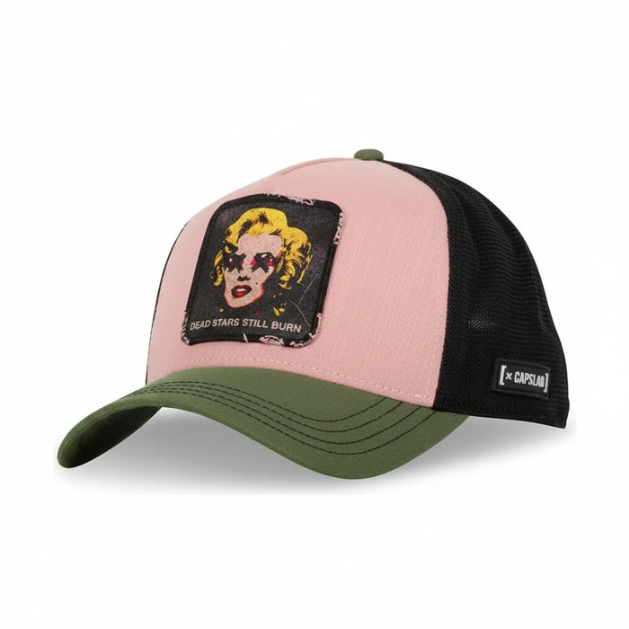 Gorras Trucker - Capslab Marilyn Dead Stars Verde/Rosa/Negra ART DEADB