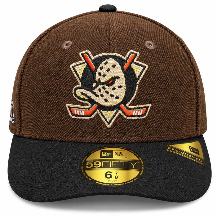 Gorra New Era 59FIFTY Anaheim Ducks marrón cooperstown frontal