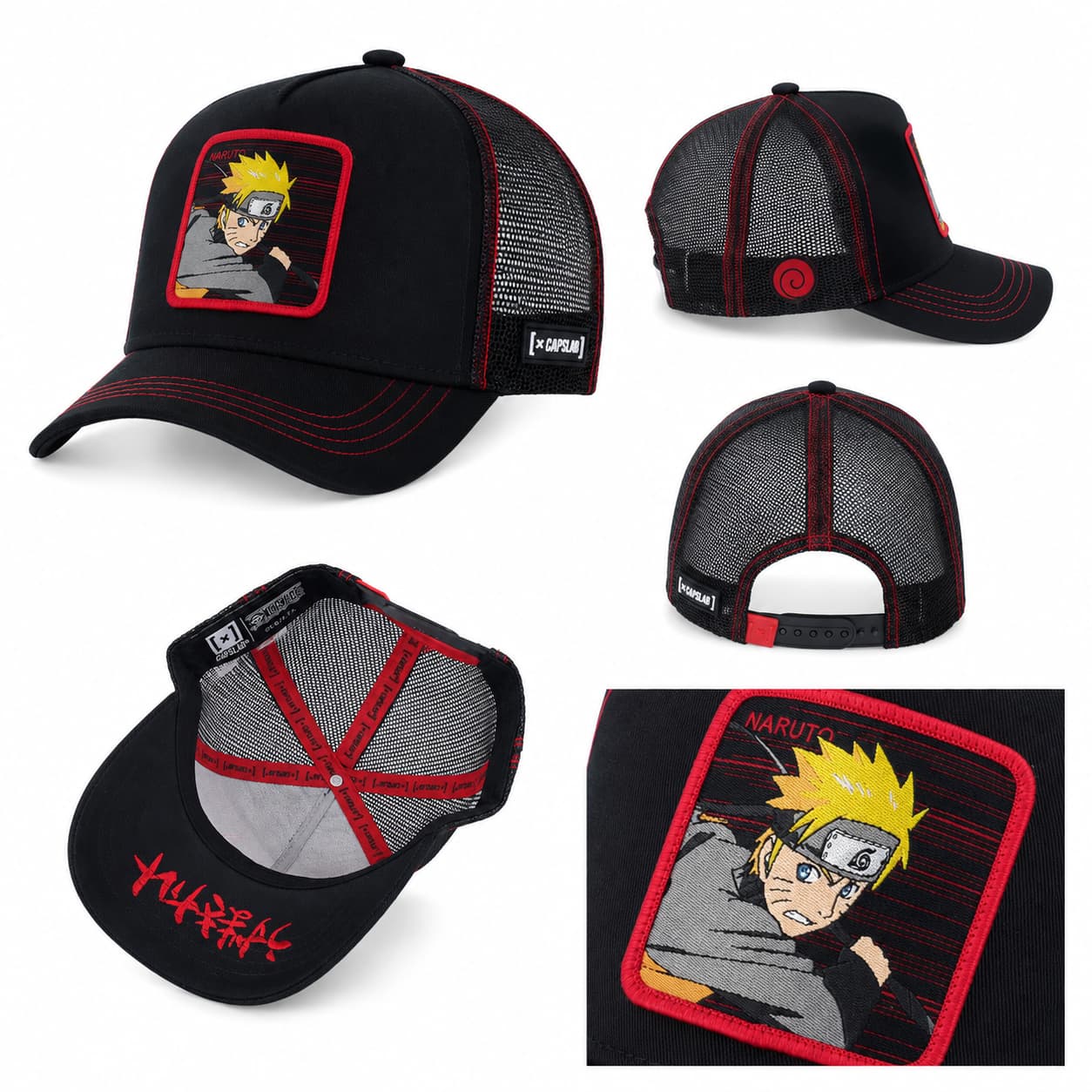 Gorras Trucker - Capslab Trucker Naruto Negra Oficial NAR2