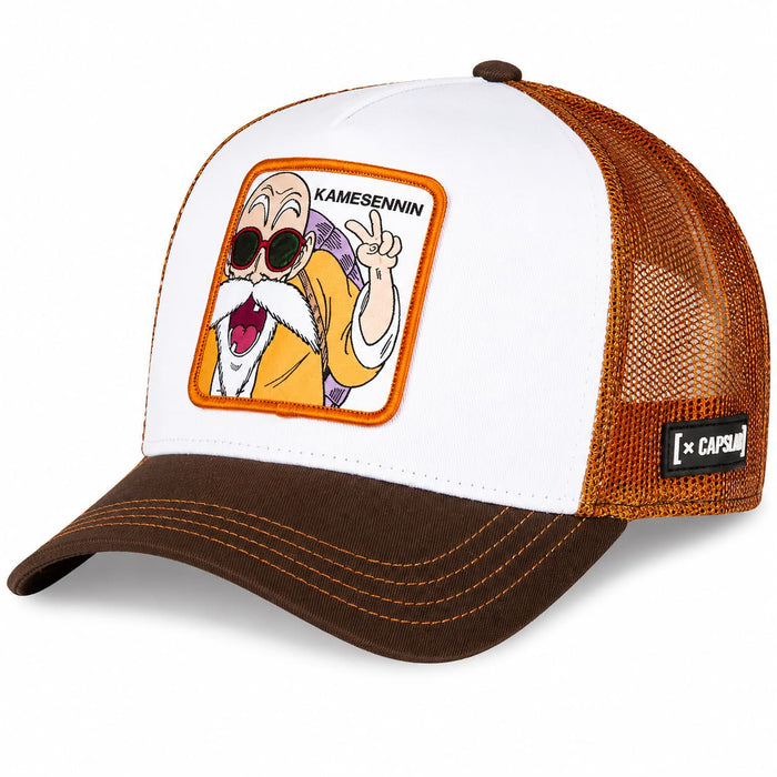 Gorras Trucker - Capslab Dragon Ball Z Roshi Blanca/Marrón DBZ7 KAM