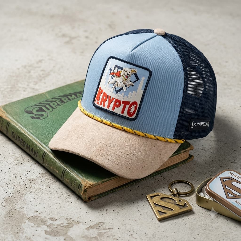 Gorras Trucker - Capslab Dc Comics Krypto KRYPB beige/azul