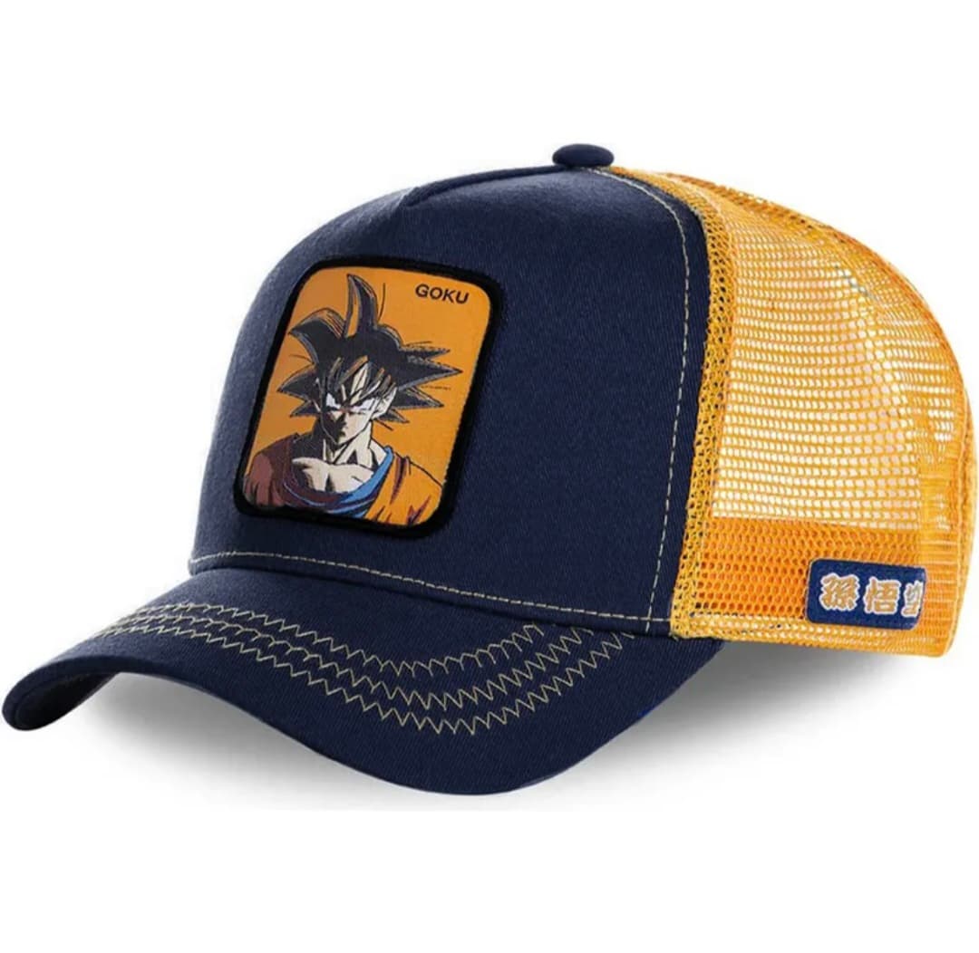 Gorras Trucker - Capslab Dragon Ball Goku Trucker Azul Marino/Naranja GOK