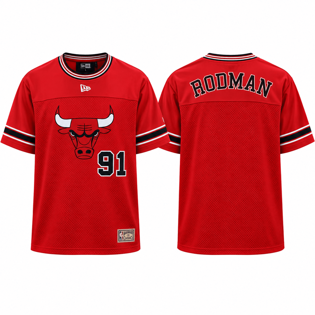 Camiseta de la NBA - Camiseta mesh Chicago Bulls Roja Rodman Hardwood