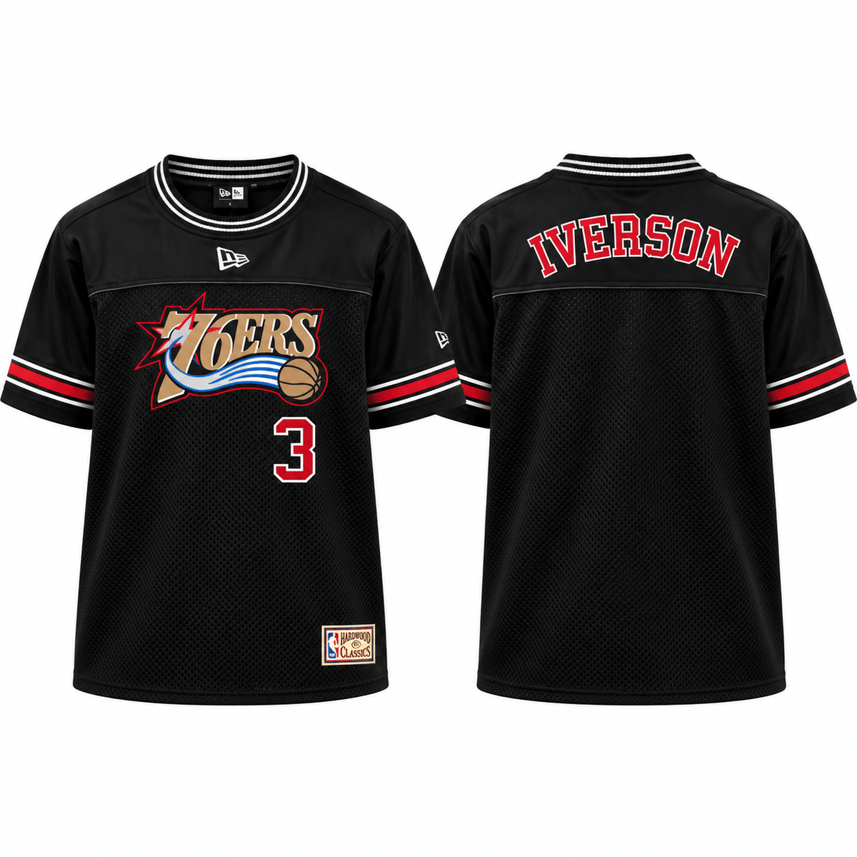 Camiseta de la NBA - Camiseta mesh Philadelphia 76ers Negra Iverson Hardwood