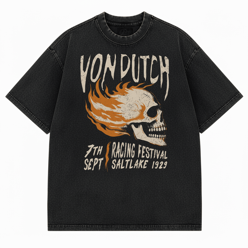 Camiseta - Von Dutch T-Shirt Algodón Azul Marino Desgastado