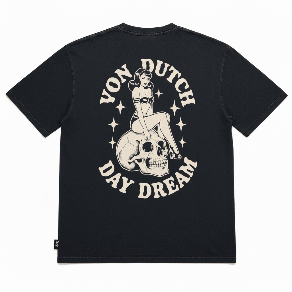 Camiseta - Von Dutch T-Shirt Algodón Negra Day Dream