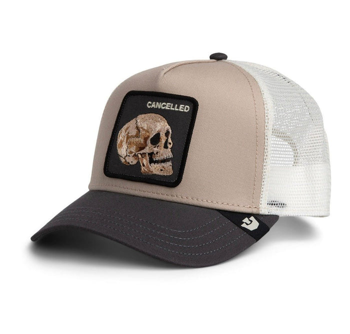Gorras Trucker - Goorin Bros calavera CANCELLED gris/beige