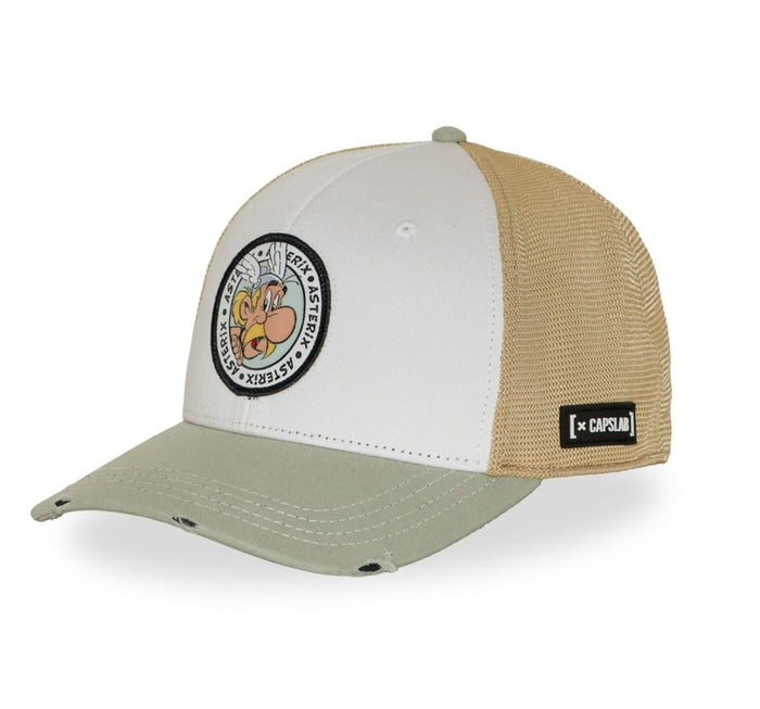 Gorras Trucker - Capslab Asterix Premium Blanca Beige Trucker