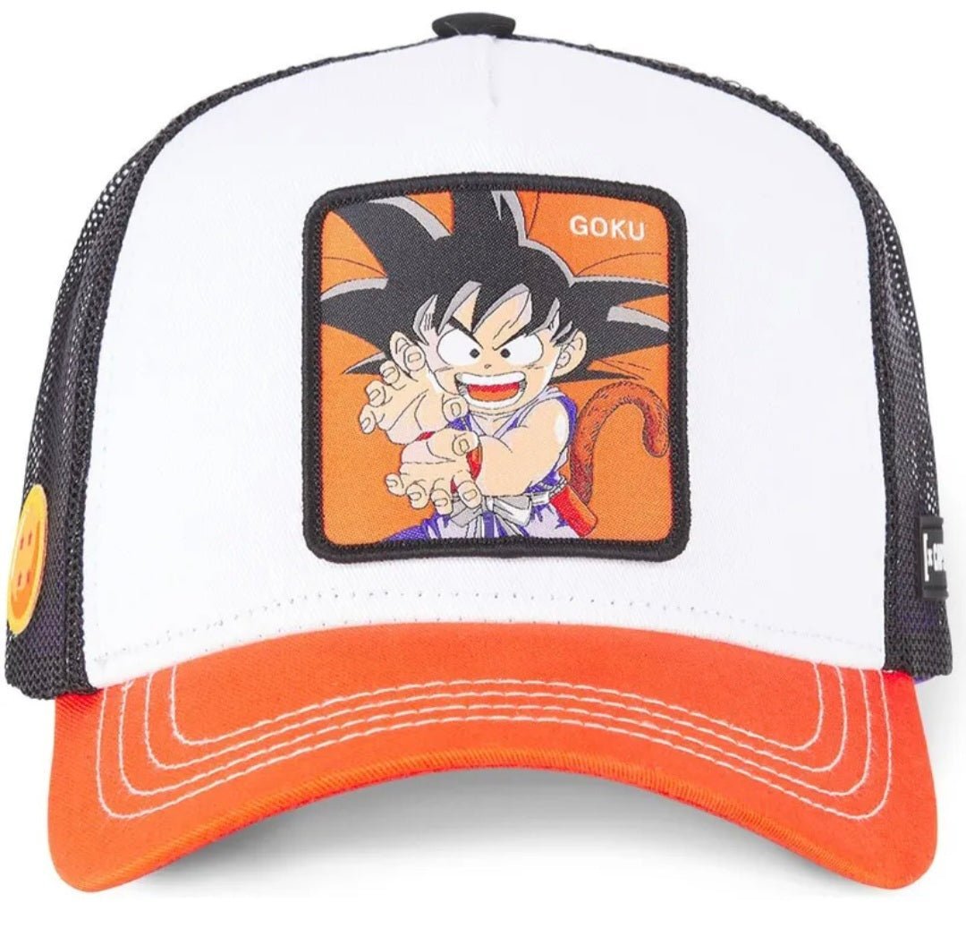 Gorras Trucker - Capslab Goku 2 Dragon Ball - blanca naranja y negro