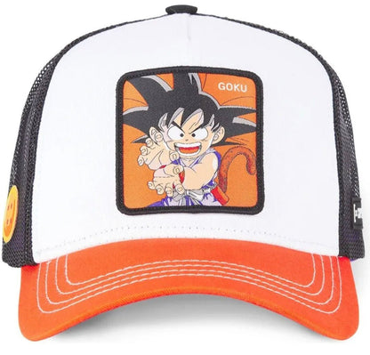 Gorras Trucker - Capslab Goku 2 Dragon Ball - blanca naranja y negro