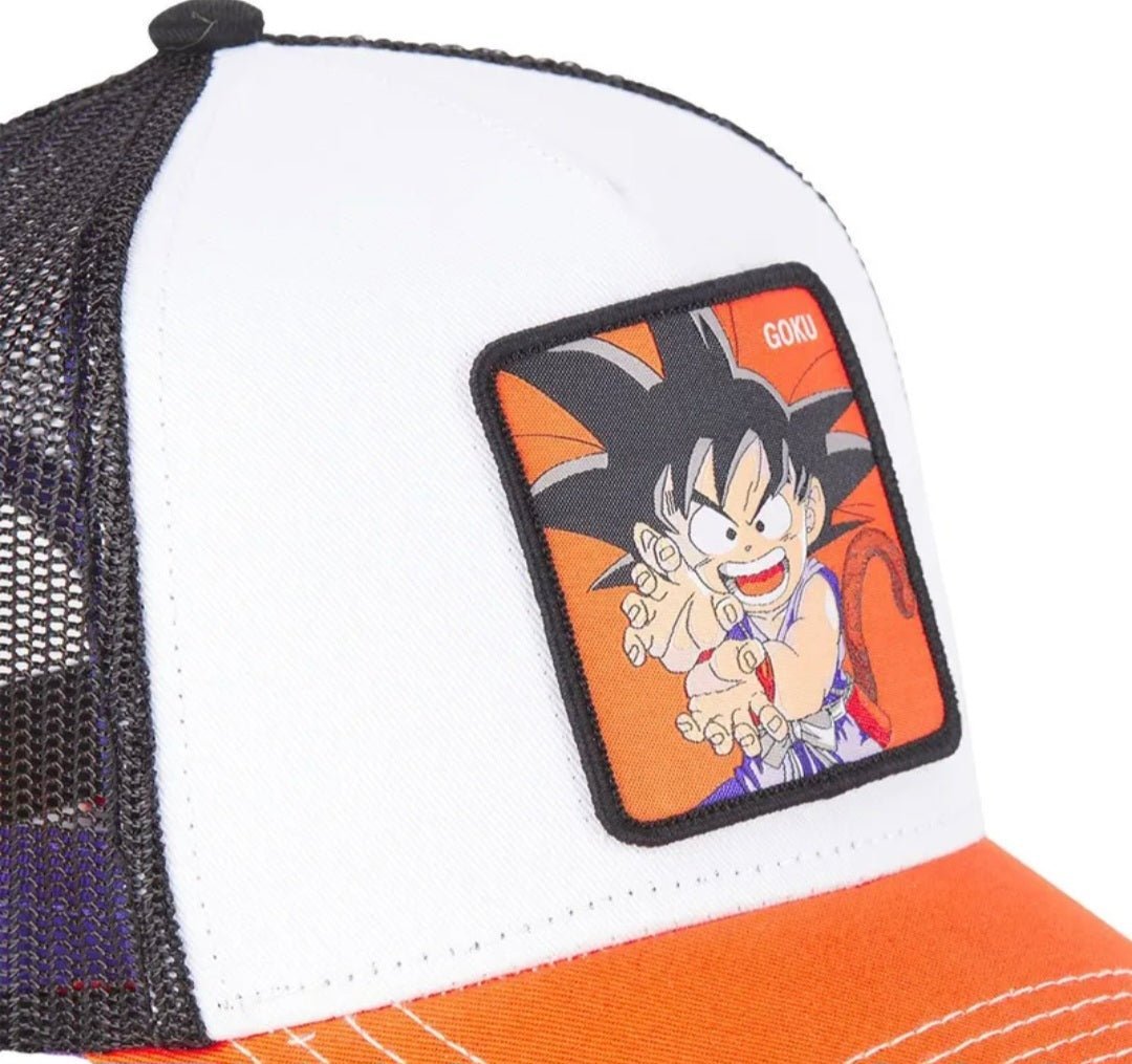 Gorras Trucker - Capslab Goku 2 Dragon Ball - blanca naranja y negro
