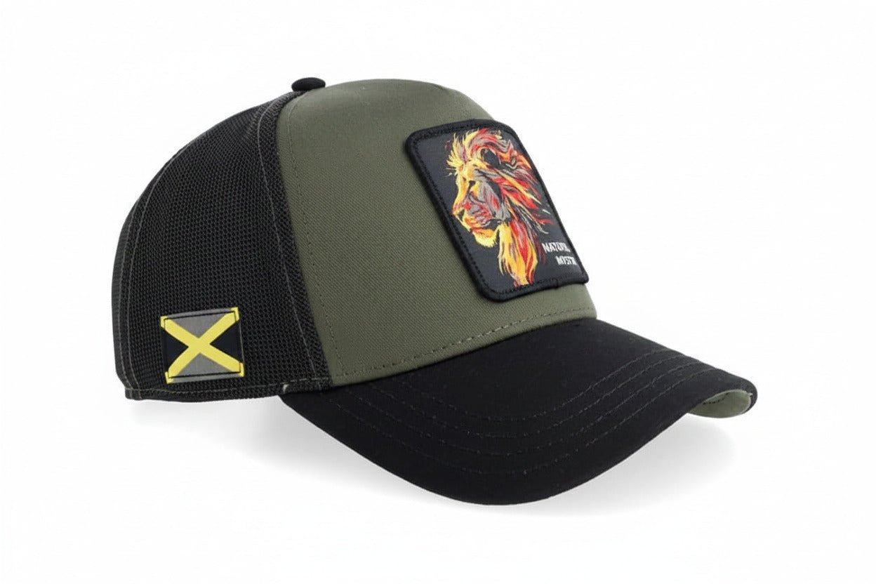 Gorras Trucker - Capslab Naural Mystik Verde/Negra The King - Lion