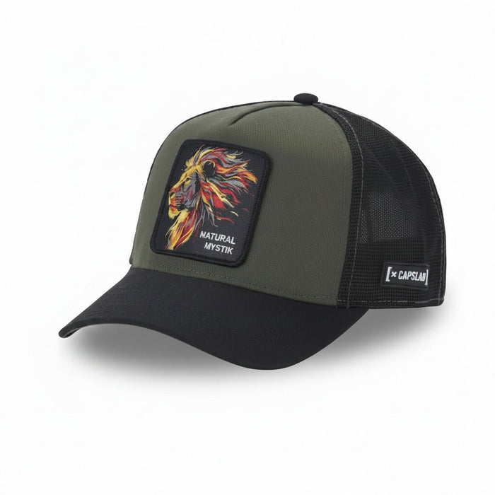 Gorras Trucker - Capslab Naural Mystik Verde/Negra The King - Lion