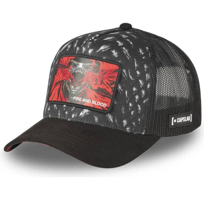 Gorras Trucker - Capslab Dracarys negra fire or blood