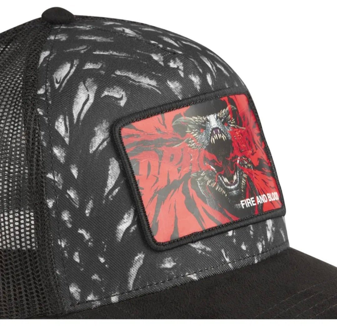 Gorras Trucker - Capslab Dracarys negra fire or blood