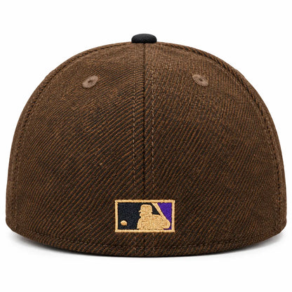 Gorra New Era 59FIFTY Arizona Diamondbacks marrón y negra vista trasera
