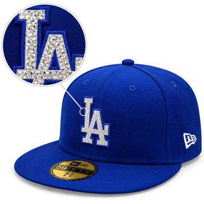 Gorra New Era 59FIFTY Los Angeles Dodgers azul con logotipo Rhinestone frontal