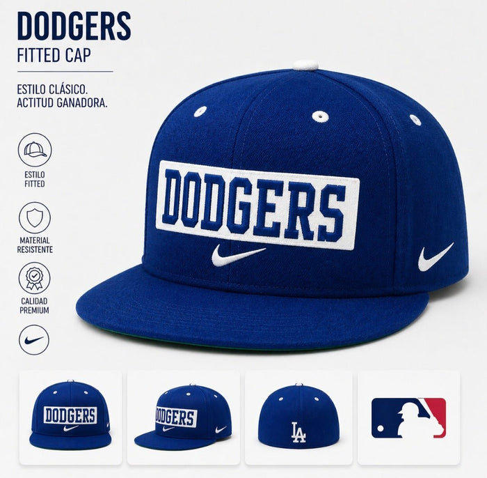 Gorras Ajustadas - Los Angeles Dodgers Azul royal Fitted (cerrada)