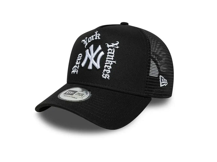 gorra new era con rejilla negra con detalles goticos new york yankees