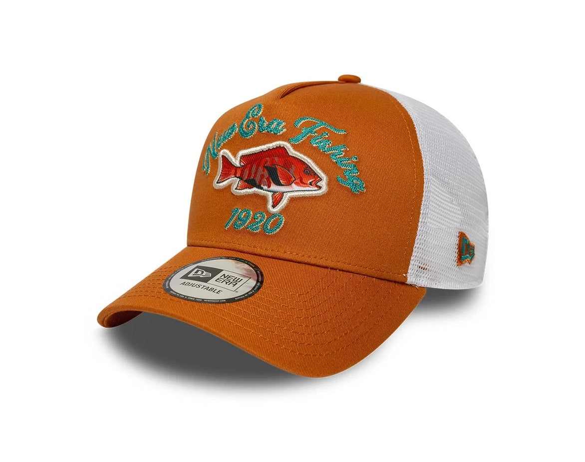 New Era Fishing Naranja 9FORTY Trucker A-Frame