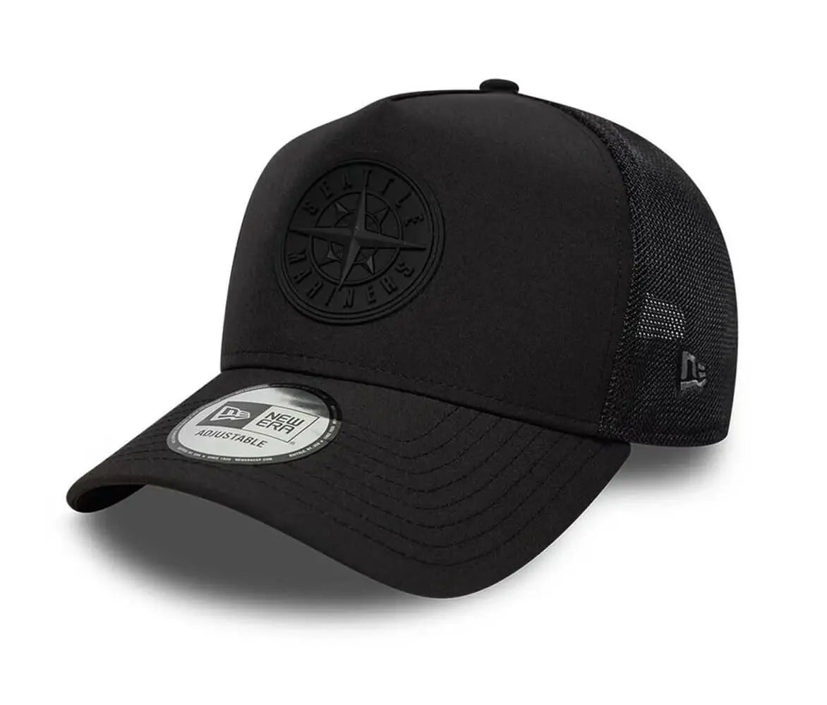 Gorra MLB Seattle Mariners negra con logo tono sobre tono