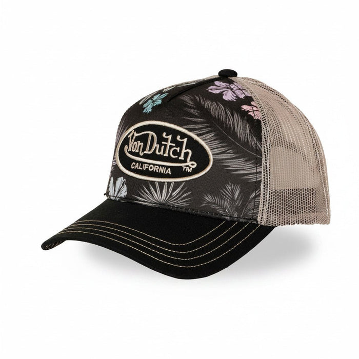 Gorras Trucker - Von Dutch Trucker Negra/Beige SUBL 17 floral