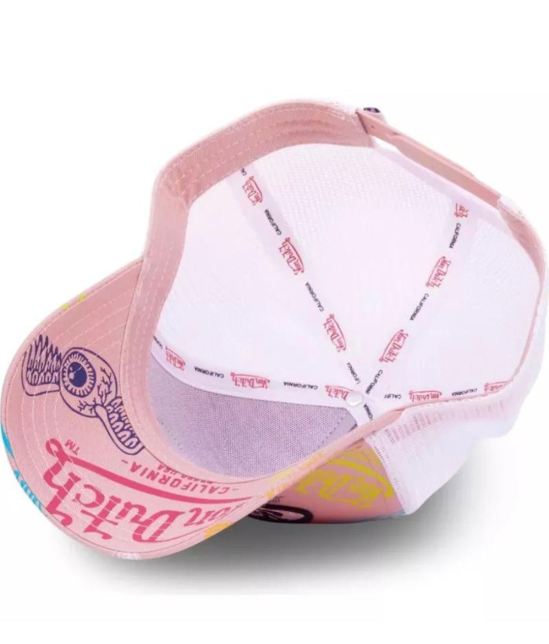 Gorra Von Dutch Trucker VD/1/CT/LE/POU – Rosa y Blanco vista desde la parte interior o de abajo