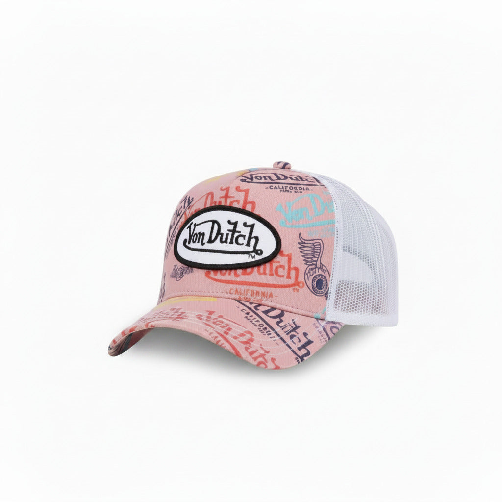 Gorra Von Dutch Trucker VD/1/CT/LE/POU Rosa y Blanco 
