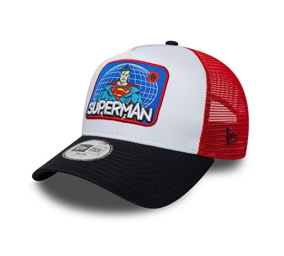 Gorras para niños o niñas - New Era Superman YOUTH Blanca, Roja y azul – DC Comics