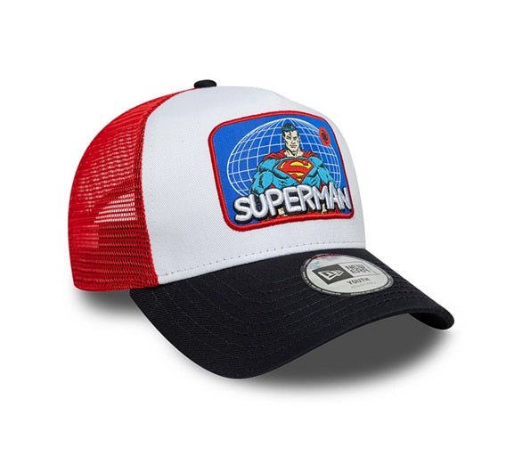 Gorras para niños o niñas - New Era Superman YOUTH Blanca, Roja y azul – DC Comics