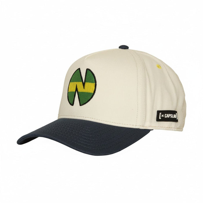 Gorras snapback - Capslab Oliver y Benji Campeones Beige/Azul PAT