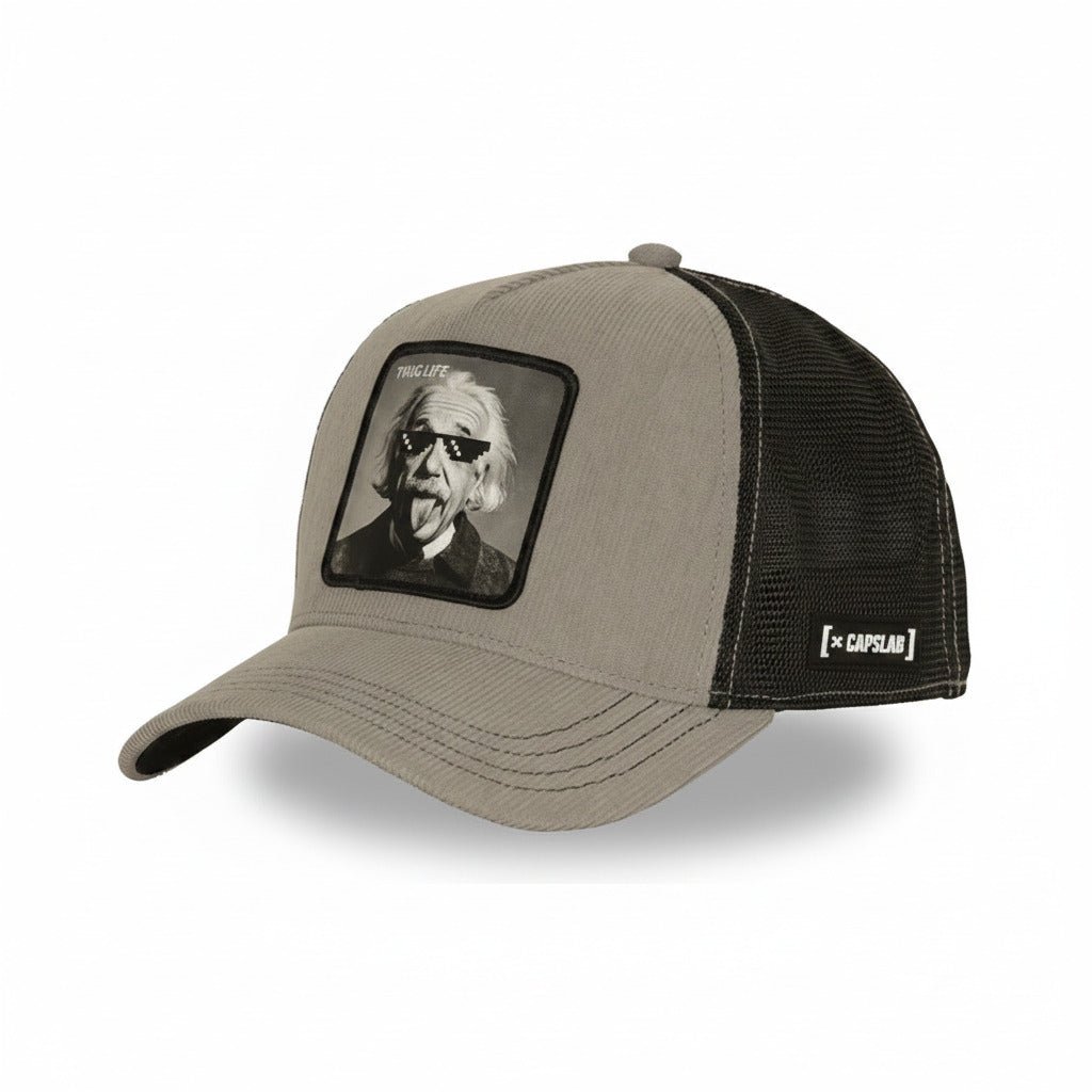Gorras Trucker - Capslab Einstein Gris/Negra Trucker ART1 HUG
