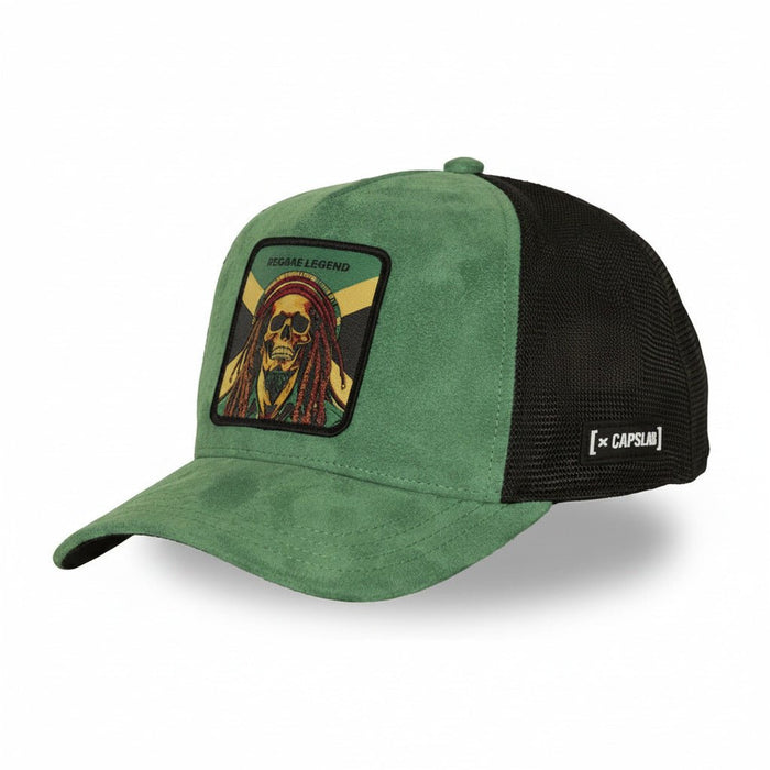 Gorras Trucker - Capslab Reggae Legend Verde/Negra Bob Marley REG