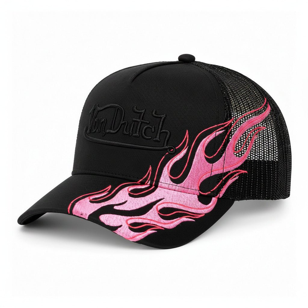 Gorras Trucker - Von Dutch Trucker FEU negra rosa