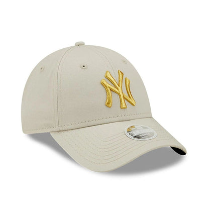 Gorras strapback - New York Yankees 9FORTY Mujer beige metallic