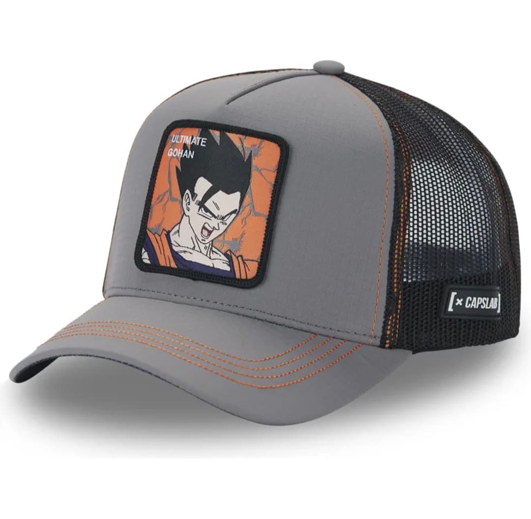 Gorras Trucker - Capslab Dragon Ball Z Ultimate Gohan gris y negra